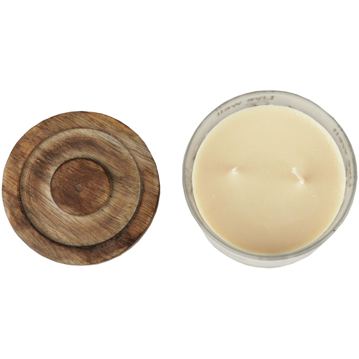 DUFTKERZE mit Sprüchen 2 Docht, Kokosnuss & Limette - Beige, Glas (10/8cm)
