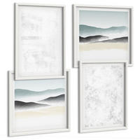 BILDER SET 4er Set - 50x50 cm & 40x60 cm Weißer Rahmen - Weiße Flecken auf Leinwandhintergrund - Weiß, Kunststoff (50/50cm) - TULUP