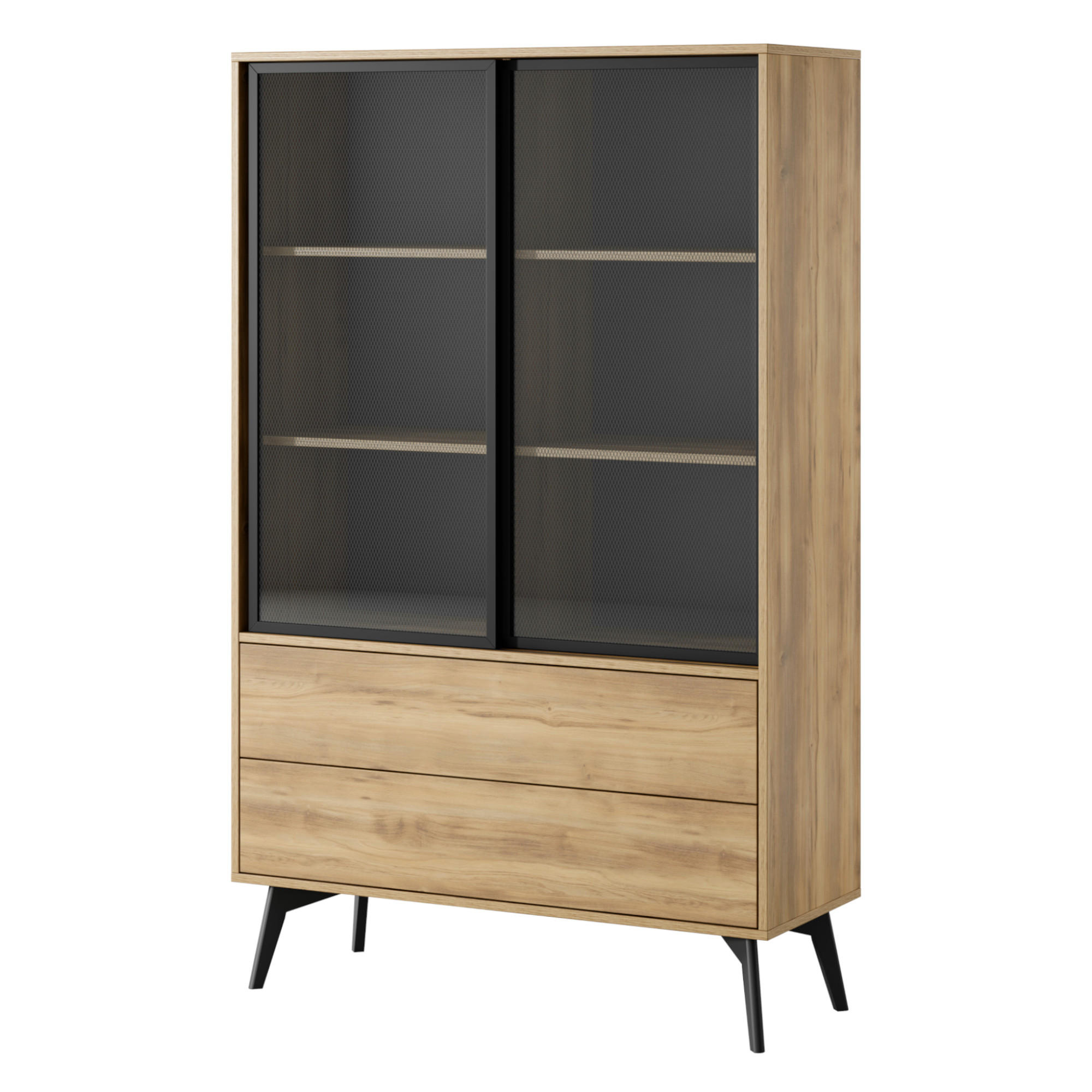 Komodee Vitrine Eiche 100x165x39 cm