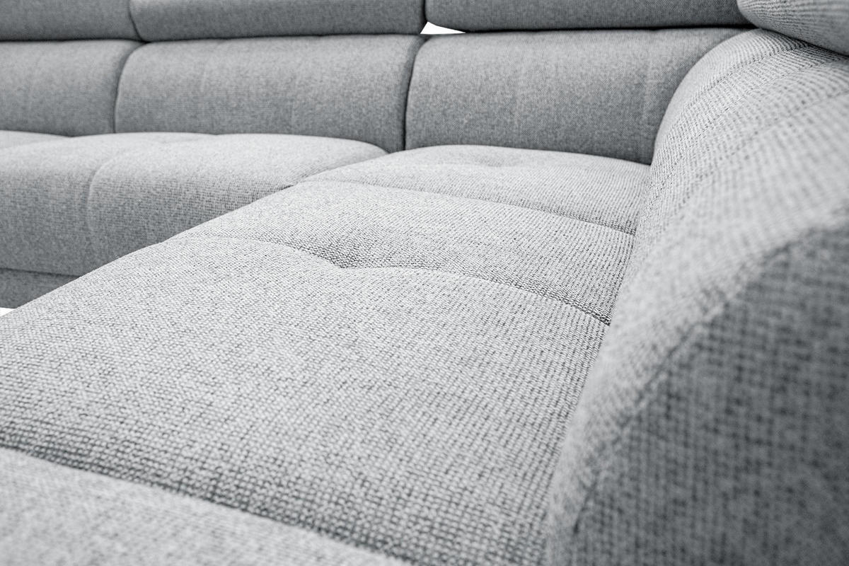 ECKSOFA FIERO 5-Sitzer, silberfarben - Silberfarben/Schwarz, Holzwerkstoff/Textil (269/158cm) - Courtois Laville