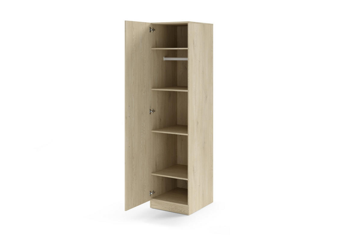 DREHTÜRENSCHRANK BRISSO BR5 50/210/60,5 cm in Eiche Ceremona mit Metallgriffen - Eichefarben, Holzwerkstoff/Metall (50/210/61cm) - Deine Möbel 24
