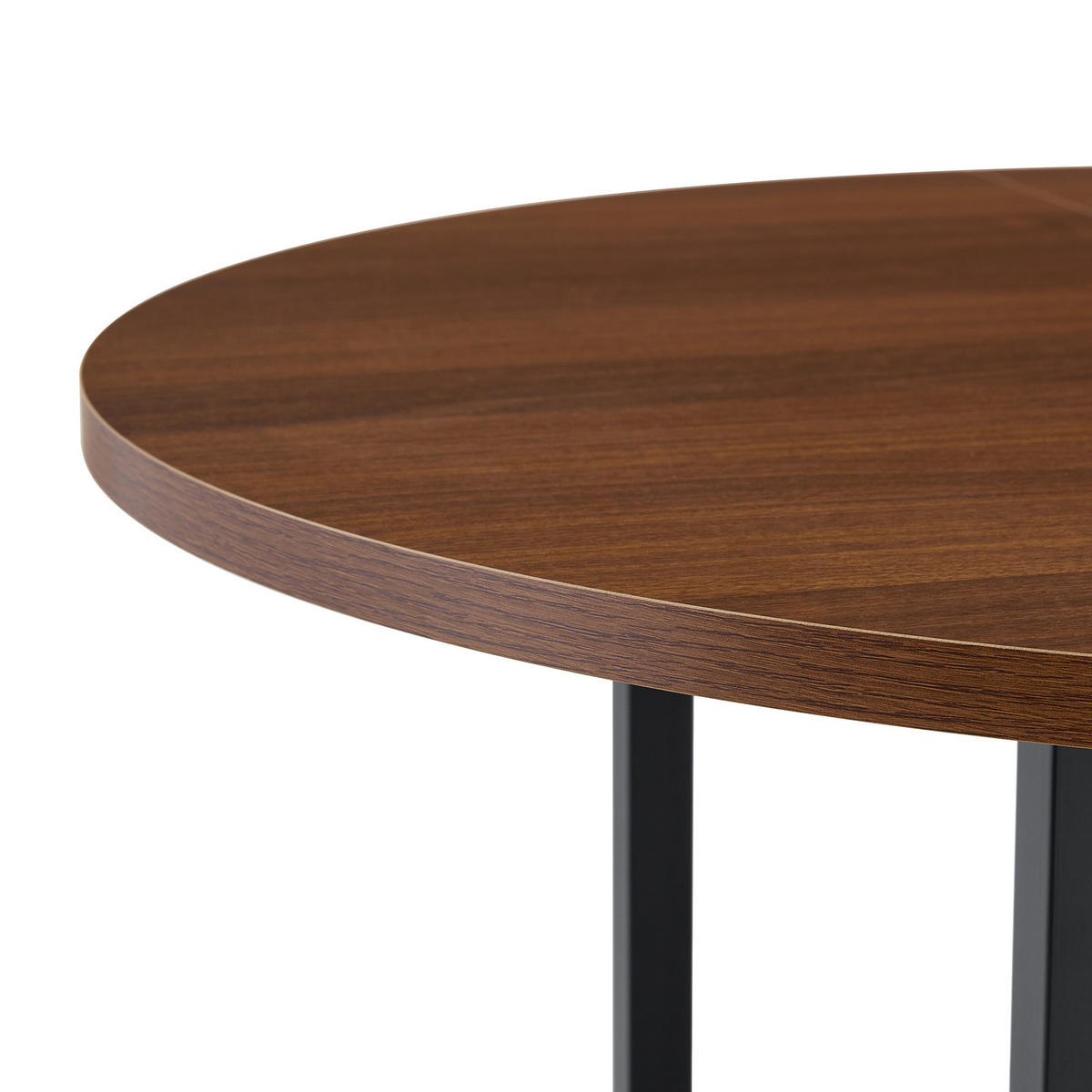 ESSTISCH Nussbaum mit Ablagefach und Metallgestell 100/100/77 cm - Walnussfarben, Holz (100/100/77cm) - Oxeza