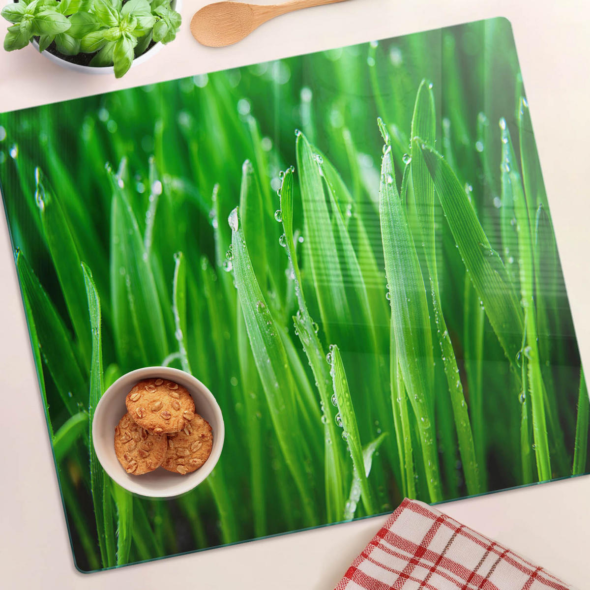 GLASPLATTE 60x52 cm Gras - Grün, Glas (60/0.4/52cm) - TULUP