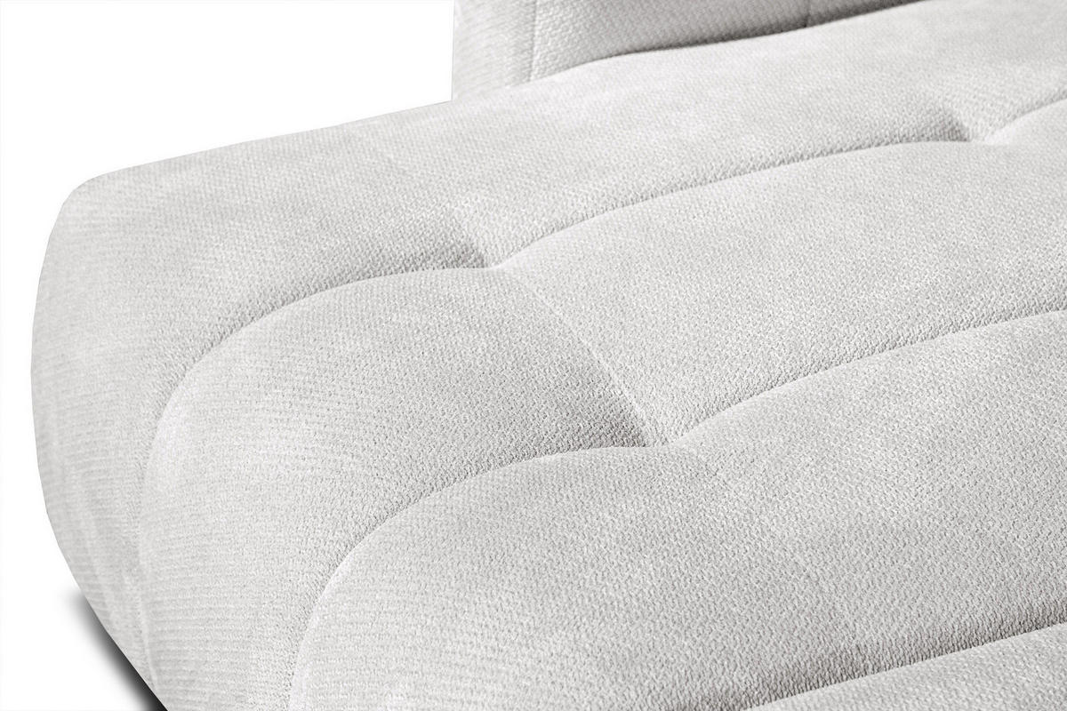 ECKSOFA KIMI 3-Sitzer, ausziehbarer Sitz, verstellbare Kopfstützen, creme - Creme/Schwarz, Holzwerkstoff/Textil (270/160cm) - Courtois Laville