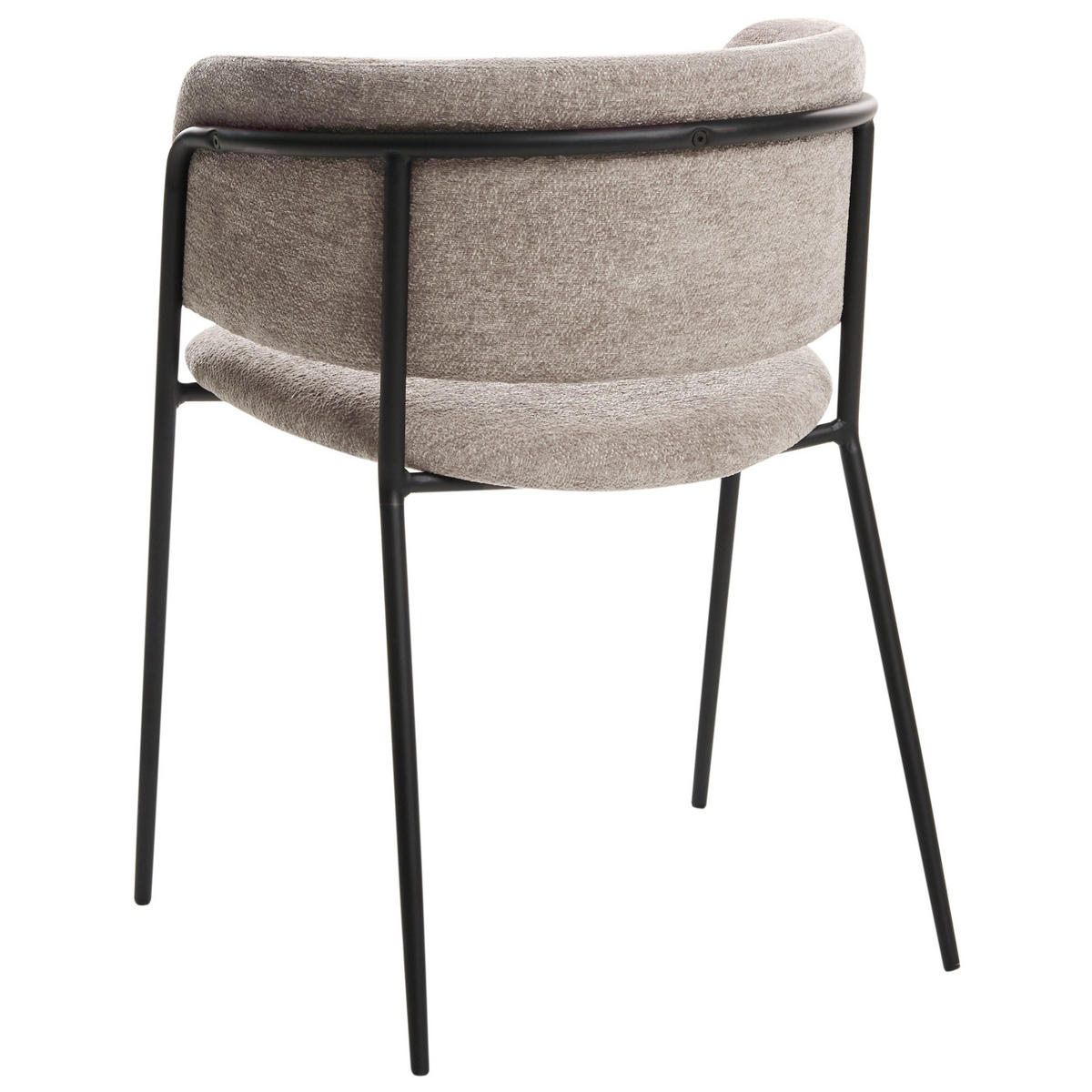 ESSZIMMERSTUHL 2er Set Chenillegewebe Taupe Springer - Taupe, Textil (53/75/51cm) - Beliani