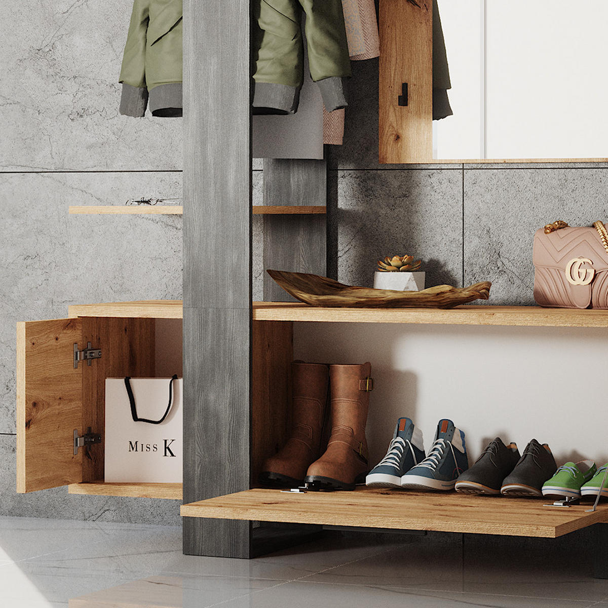 ŠATNÍKOVÁ SKRIŇA Porto Hnedá - hnedá, kompozitné drevo (120/192/40cm) - Vicco