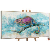GEMÄLDE Leguan Schattenfugenrahmen Beige 100x50 cm - Beige, Holz (100/50cm) - YS-art gallery