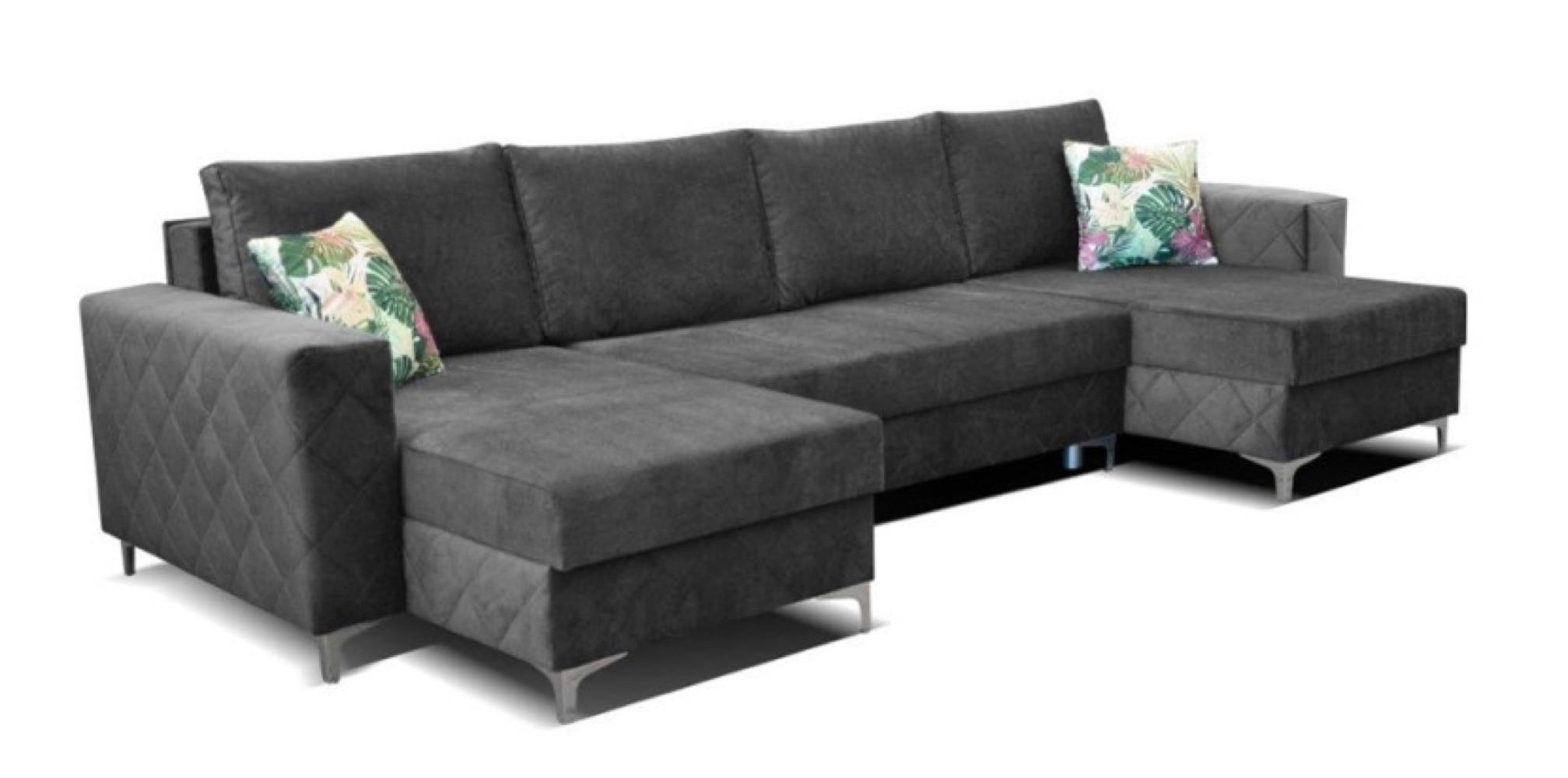 ECKSOFA Grafit BIS Mit Schlaffunktion - Graphitfarben, Textil (307/145cm) - Sepro Meble