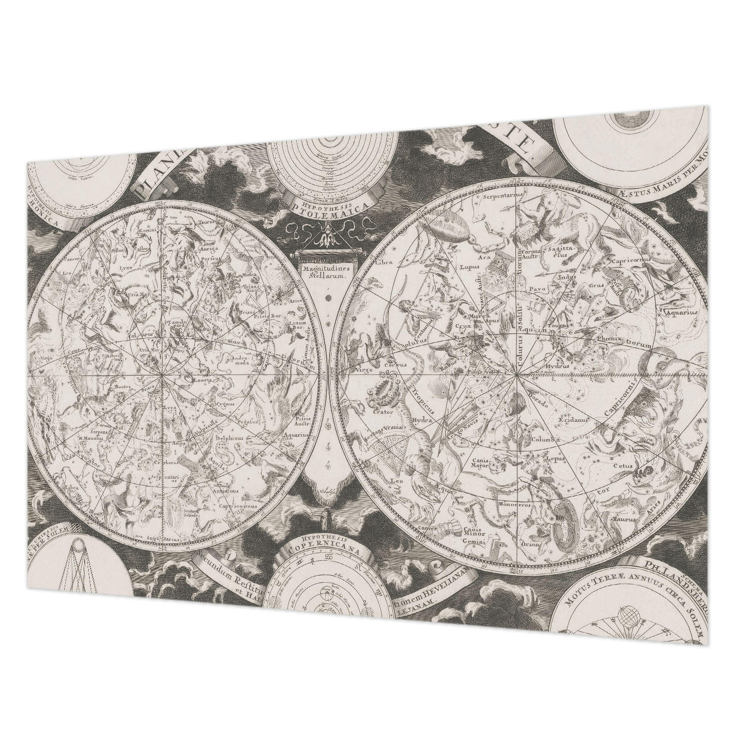 FOTOTAPETE 104x70 cm - Sternenkarte - Schwarz, Textil (104/70cm) - Wallfluent