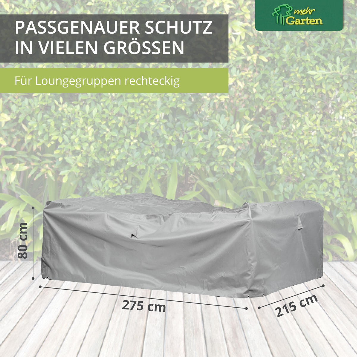 SCHUTZHÜLLE für Loungegruppe rechteckig / quadratisch SHP-20018 - Grau, Kunststoff (230/80/165cm) - mehr Garten