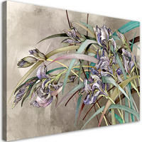 WANDBILD iris blumen im wind - Beige, Textil (60/40cm) - Feeby