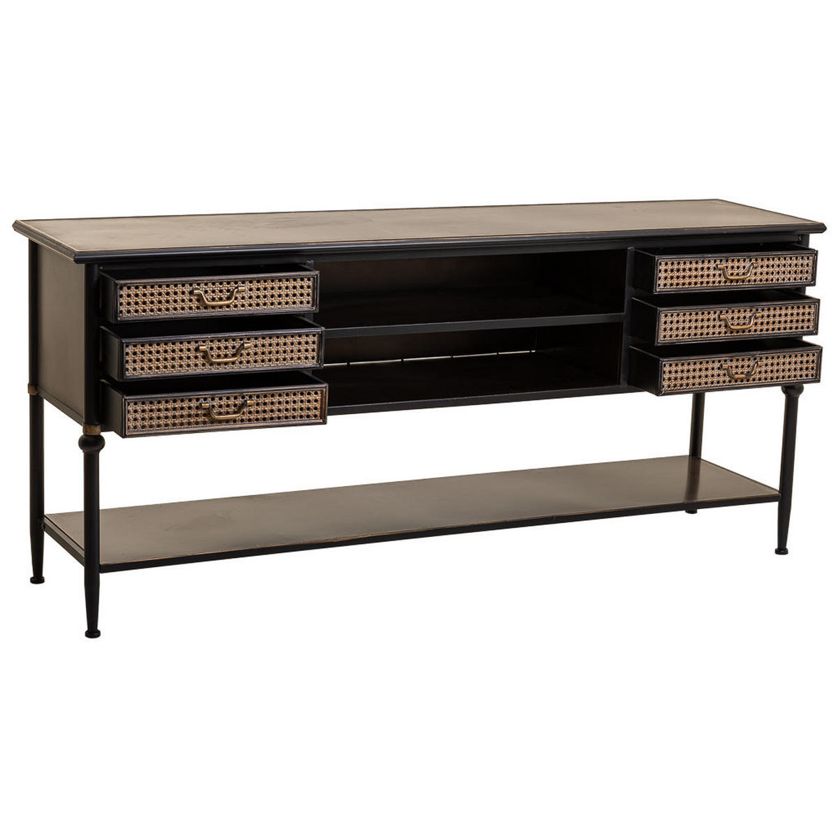 SIDEBOARD aus Metall 180x45x80 cm - Braun, Metall (180/80/45cm) - Wanderlust