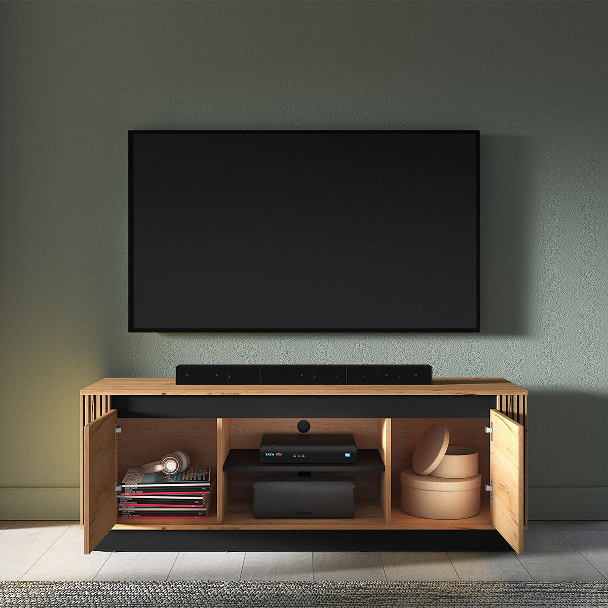 TV-MÖBEL Solal Holz - Braun, Holzwerkstoff (150/55/40cm) - Petits-meubles