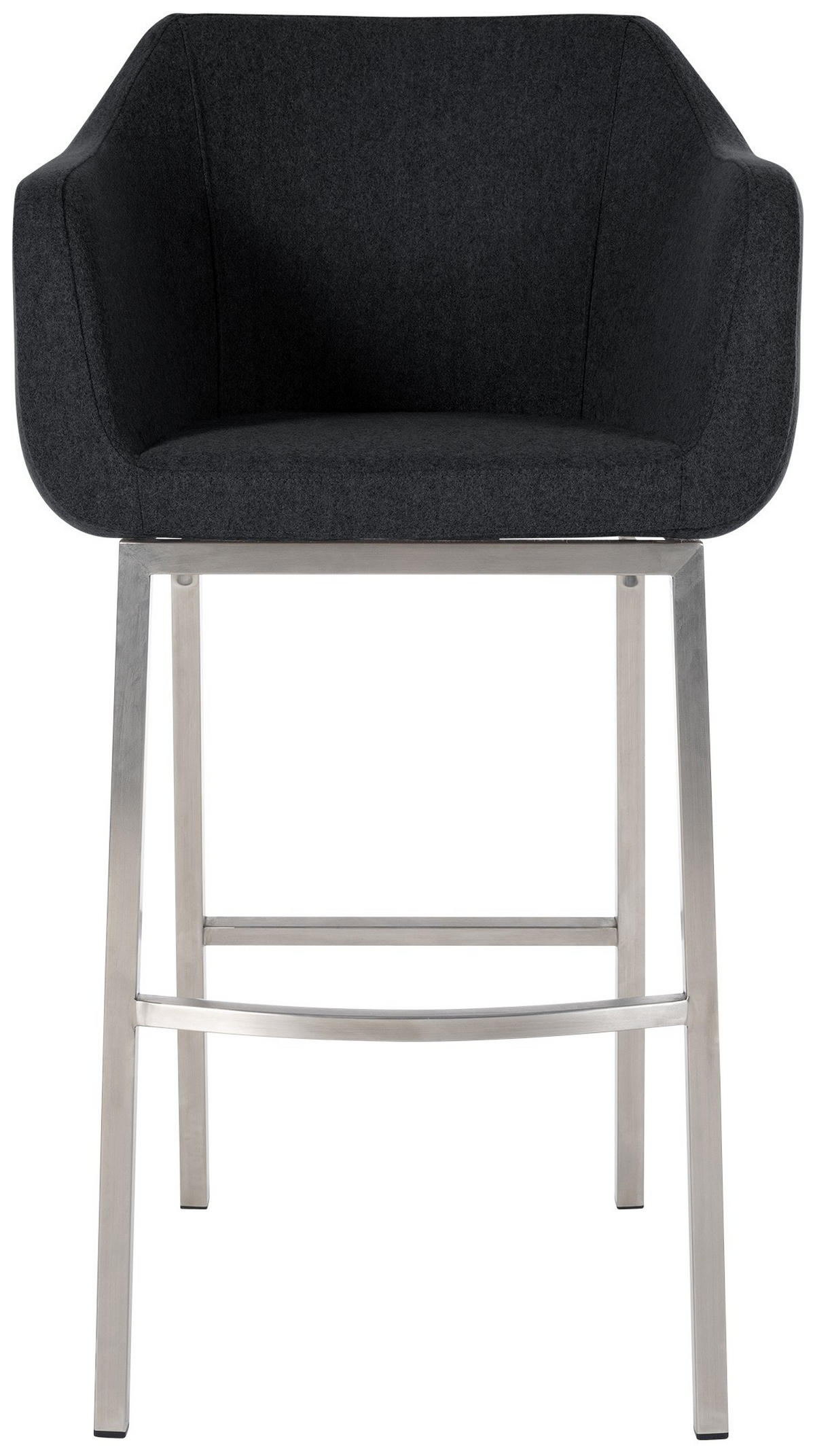 BARHOCKER Filz anthrazit - Edelstahlfarben/Anthrazit, Textil/Metall (58/108/56cm) - CLP