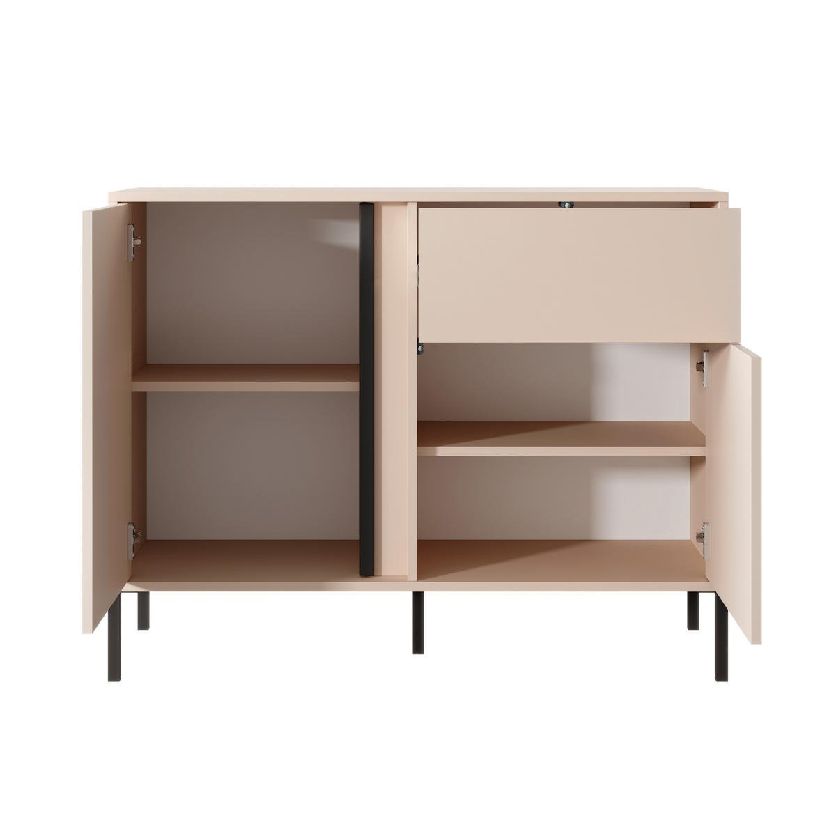 KOMMODE DASTINO 103/81/40 cm mit 1 Schubladen und 2 Türen Beige - Beige, Holzwerkstoff (103/81/40cm) - MASSENO