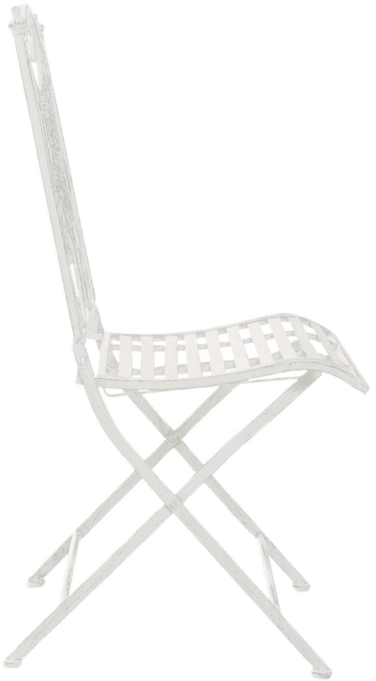 GARTENKLAPPSTUHL 2er Set Metall Weiß - Weiß, Metall (42/91/49cm) - CLP