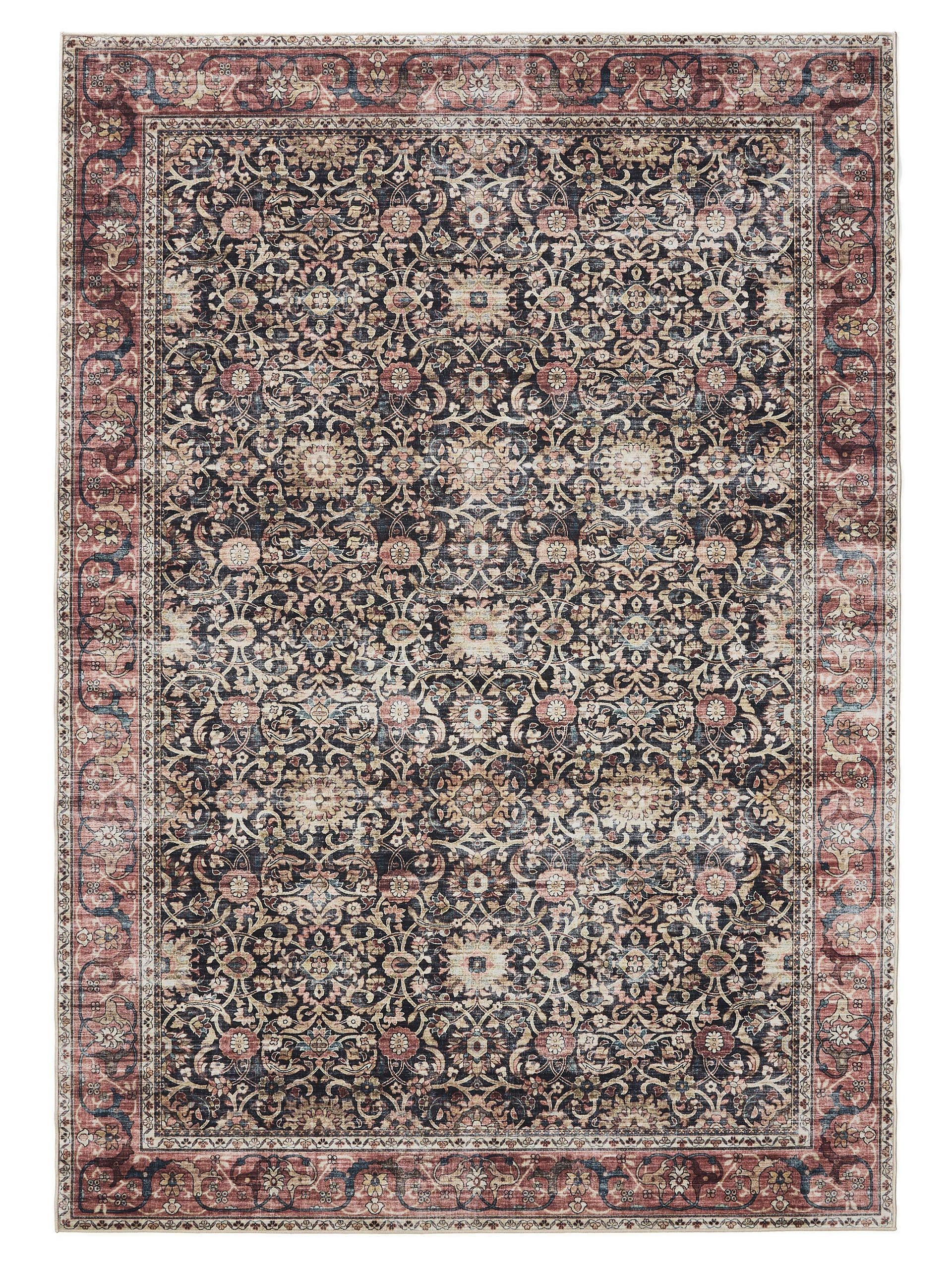 VINTAGE-TEPPICH George waschbar 160x230 cm - Rot/Multicolor, Kunststoff (160/230cm) - benuta