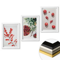 WANDBILDER 3er-Set - 20x30 cm Weißer Rahmen - Minimalismus der roten Früchte von Pflanzen - Weiß, Kunststoff (20/30cm) - ArtPrintCave