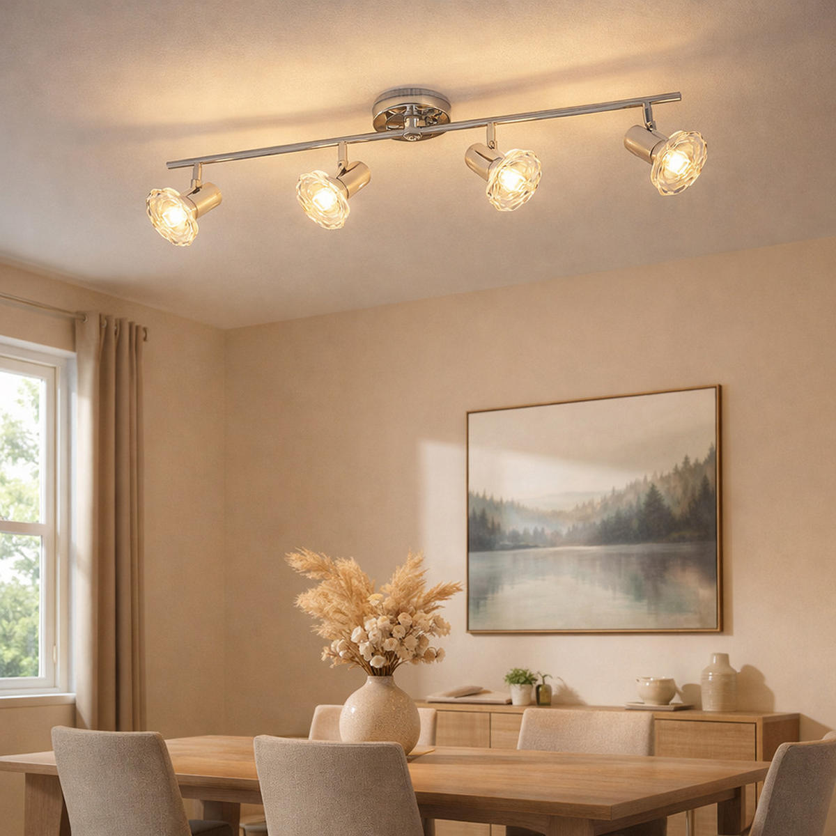 LED DECKENLEUCHTE Metall Silber beweglich - Silberfarben, Metall (70/10/14.5cm) - Globo Lighting