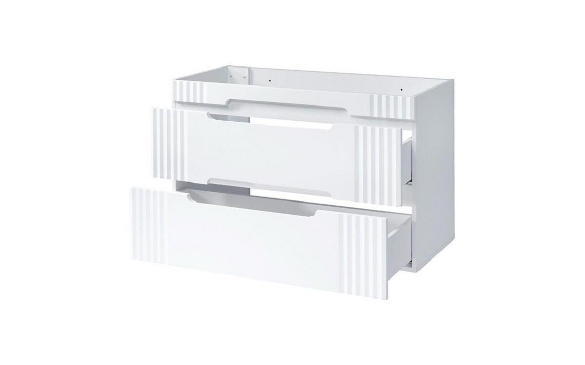 BADMÖBEL-SET 8Teile - Fiji White F BM22 in Weiß/Evoke Oak - Weiß, Holz (120/166/46cm)