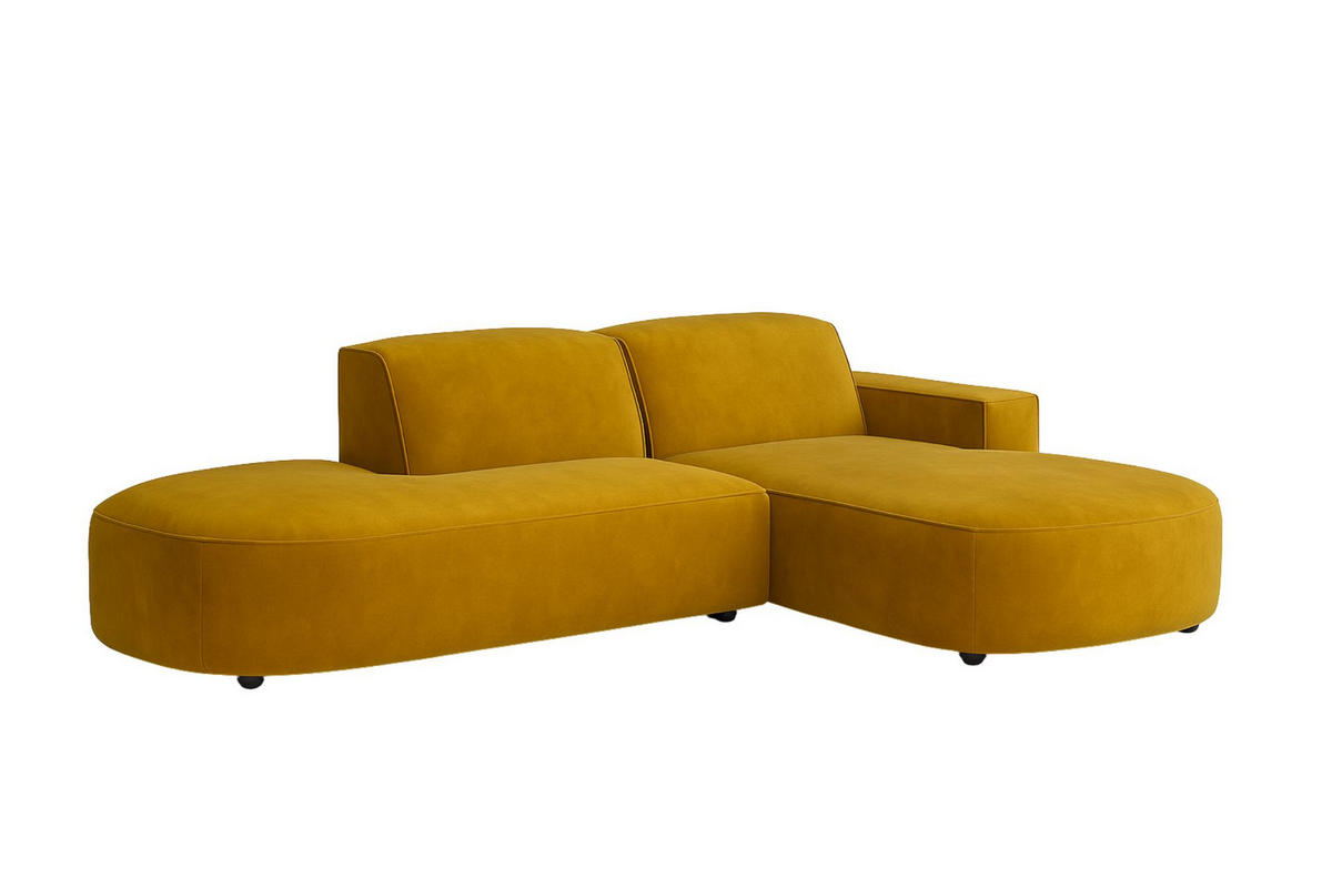 ECKSOFA Cursal Atelier, Stoff Salvador, Gelb, Rechts - Gelb, Holz (284/166cm) - Kaiser Möbel