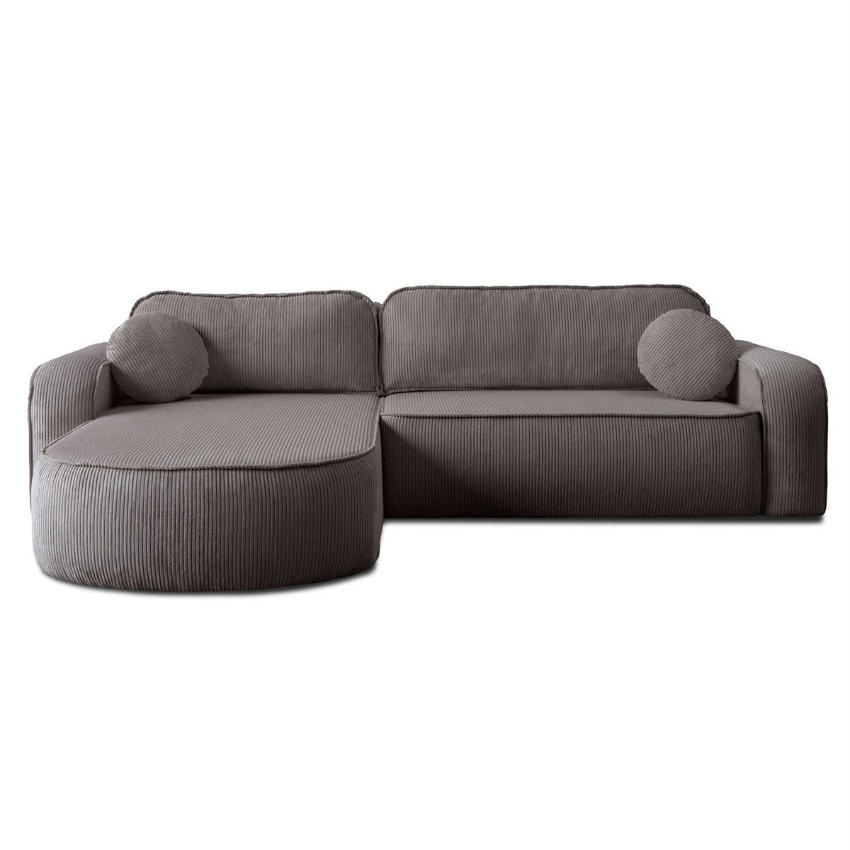 ECKSOFA VENUS mit Schlaffunktion und Bettkasten, Poso 04 - Braun, Textil (275/178cm)
