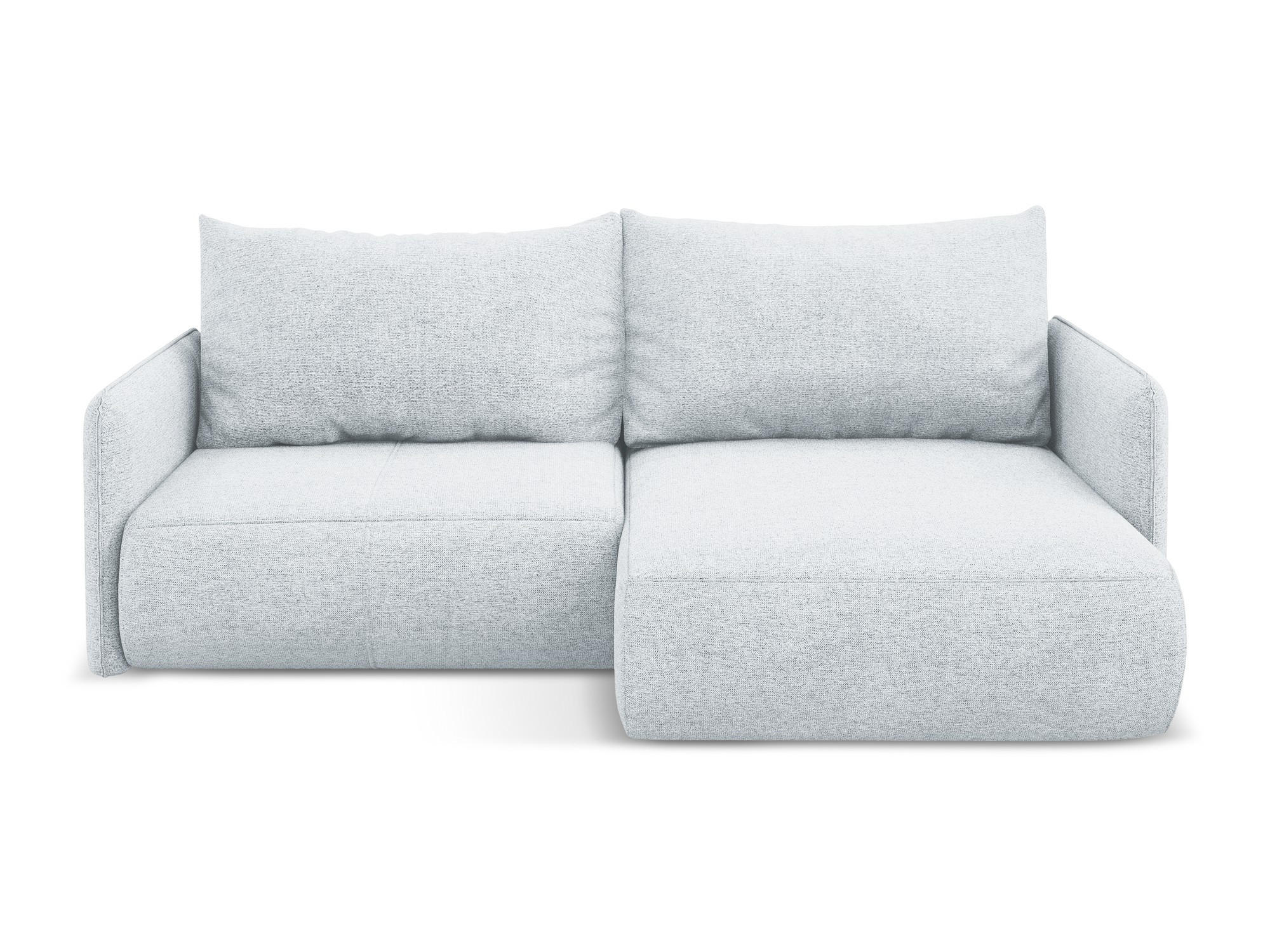 ECKSOFA mit Schlaffunktion Chenille Stoff Blau - Blau/Schwarz, Kunststoff/Textil (207/148cm) - Makamii