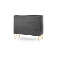 KOMMODE Ballada - Schwarz, Holzwerkstoff (97/83/37cm) - Pillovely