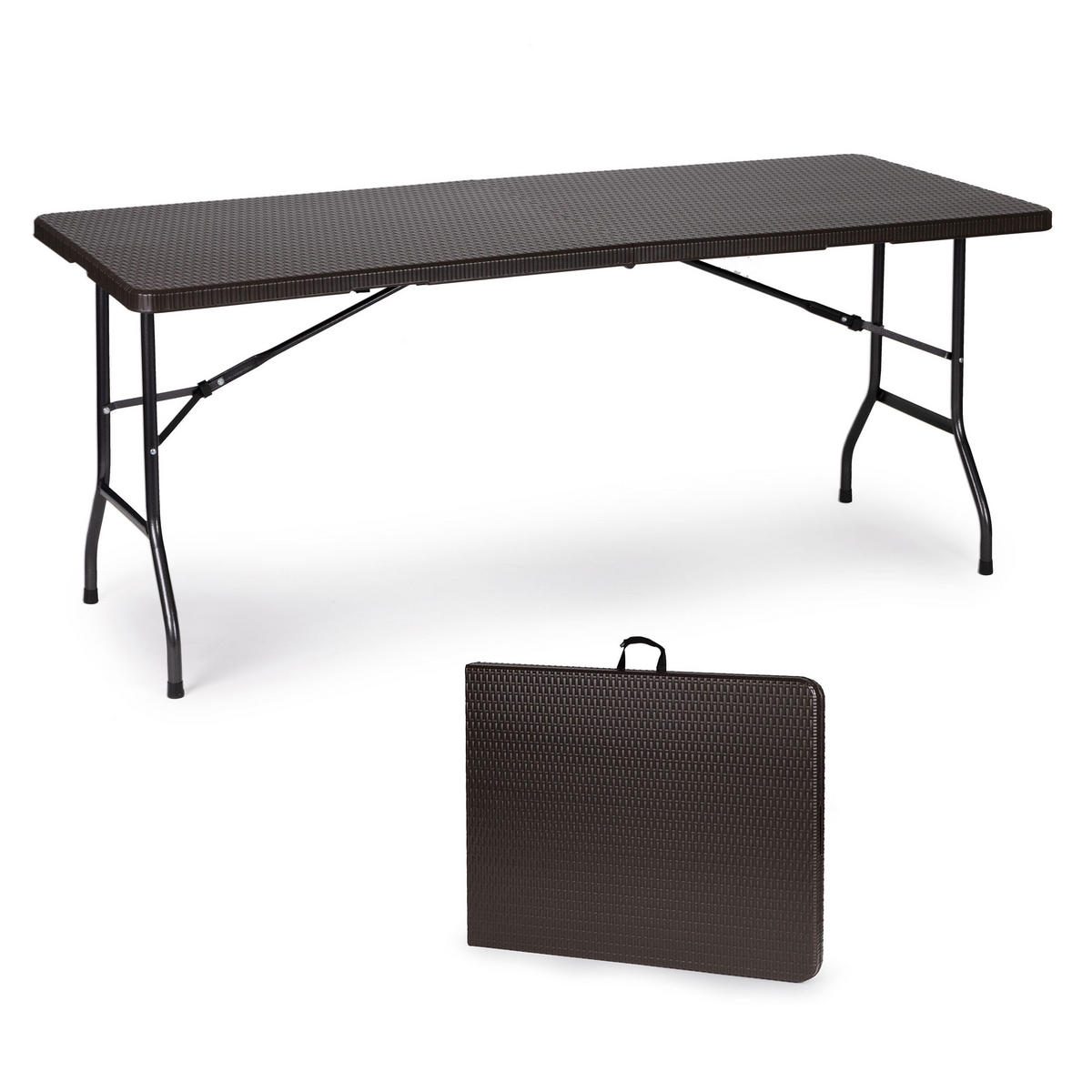 GARTENTISCH klappbar 180 x 75 cm - Dunkelbraun, Kunststoff (180/75/74cm) - Mat-Haus
