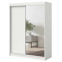 SCHWEBETÜRENSCHRANK mit Spiegel Fiore 2D1L 150 Weiß/Silber - Silberfarben/Weiß, Holzwerkstoff/Metall (150/200/60cm) - mzm24