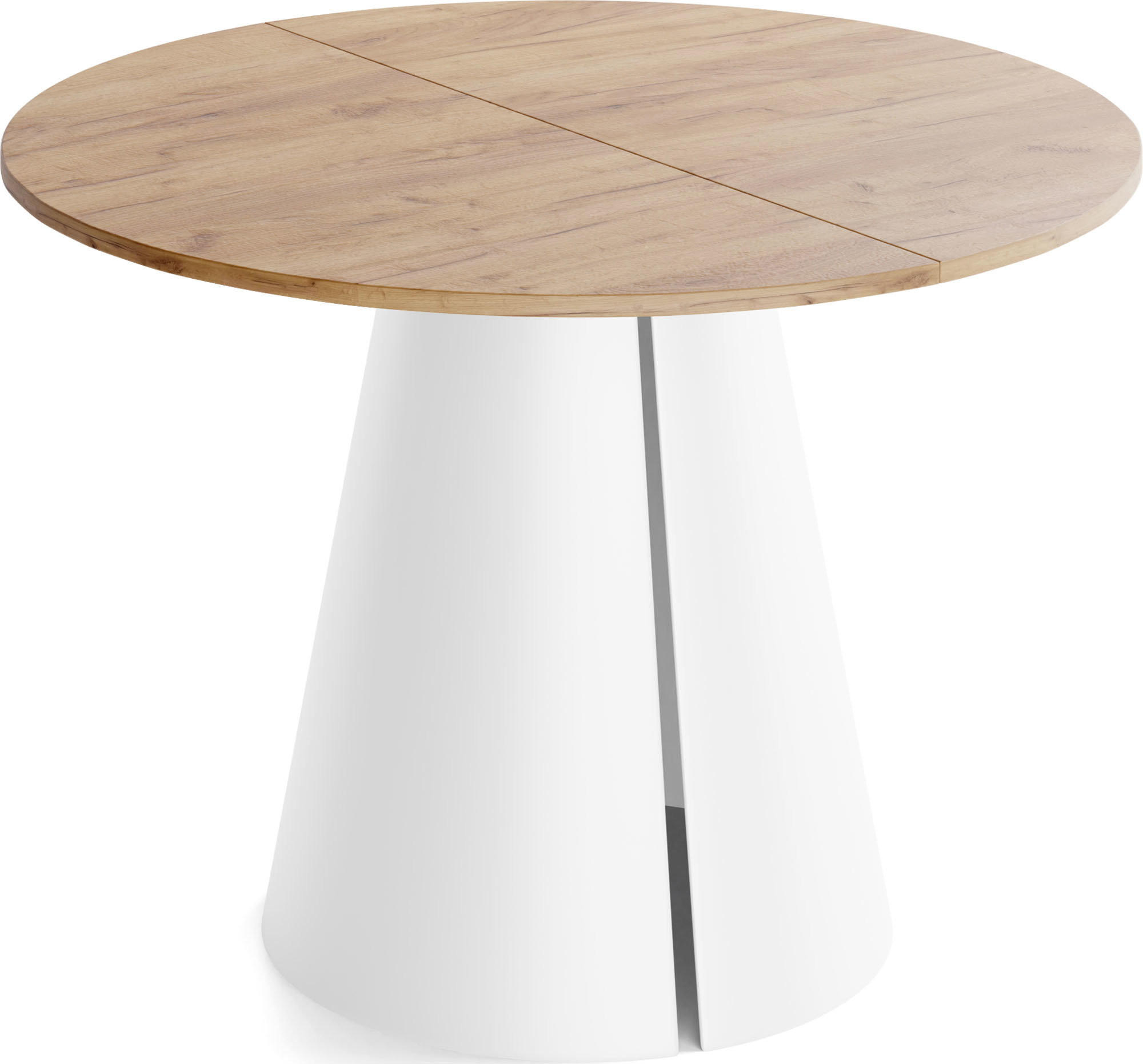 ESSTISCH Lamio runder ausziehbarer, Eiche Hell Braun 120-200/120/76 cm - Eiche Wotan/Braun, Holzwerkstoff/Metall (120/196/76cm) - WFL GROUP