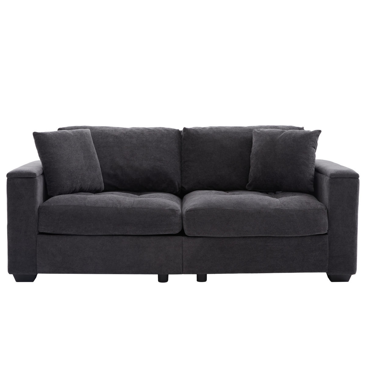 2-SITZER-SOFA DE-35382 mit Stauraum Dunkelgrau - Dunkelgrau, Holzwerkstoff (81.5/84/180cm) - ComfortXL