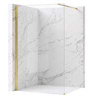DUSCHWAND Rea Flexi Transparent / Gold 90 - Goldfarben, Glas (120/90/195cm) - REA