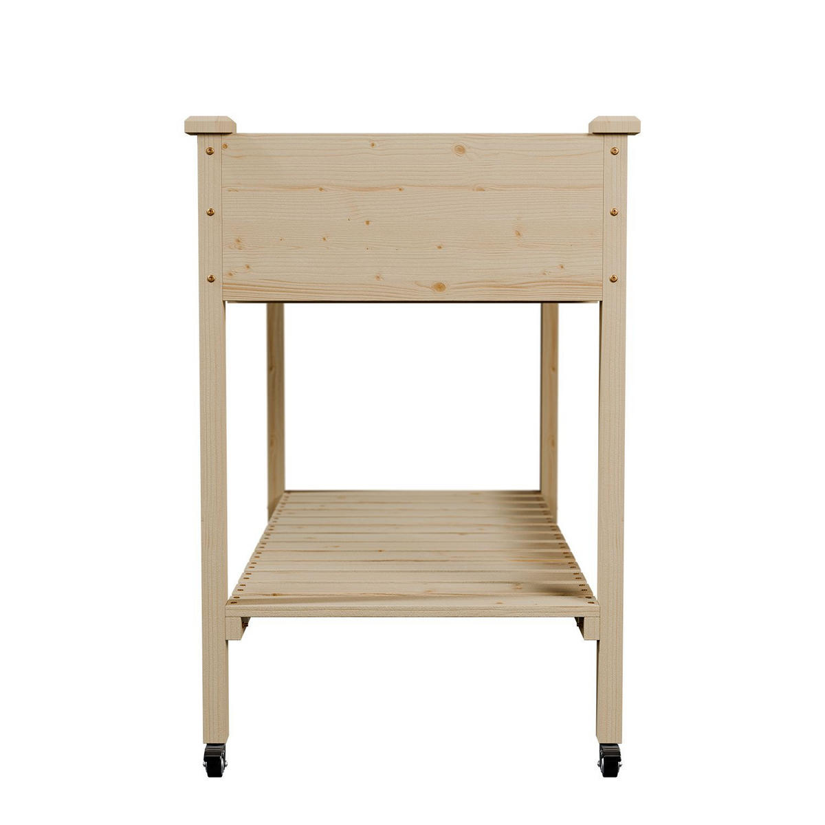 HOCHBEET Freya 123/60/83 cm Holz mit Räder - Naturfarben, Holz (123/83/60cm) - Juskys