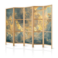 PARAVENT Japanischer 5-tlg 225x172 cm Himmel Wolken 3D - Gelb, Holz/Textil (225/172/3cm) - Muralo