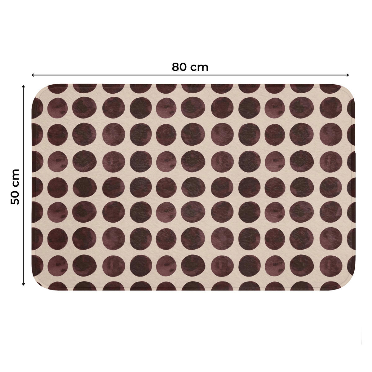 WC PŘEDLOŽKA Puntíky - Vzor - Hnědý 80x50 cm - bordeaux, textil/plast (80/1cm) - OnlyWow