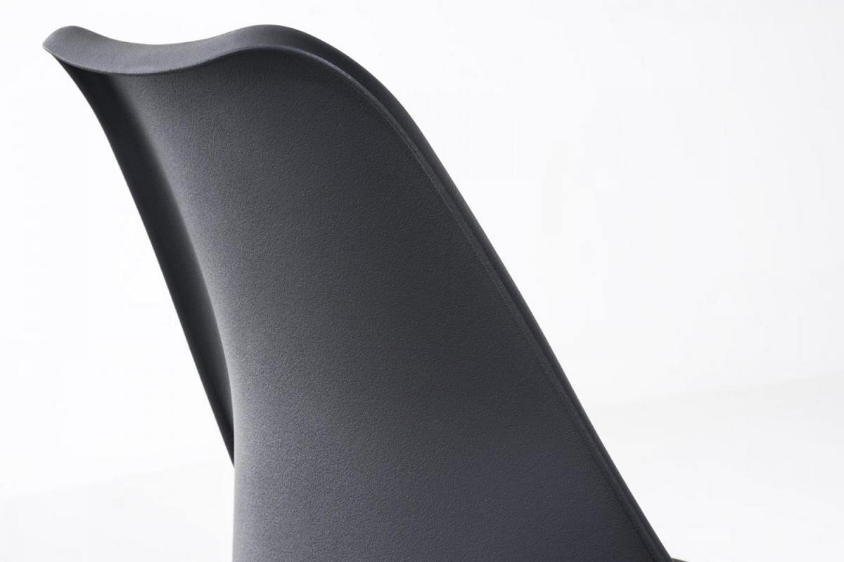 DREHSTUHL Lederlook Schwarz - Chromfarben/Schwarz, Textil/Metall (48/81/48cm) - CLP