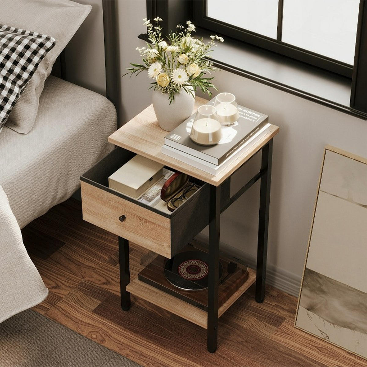 NACHTTISCH, Hellbraun, 38/51/28 cm - Braun, Holz (38/51/28cm)