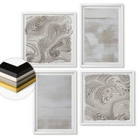 WANDBILDER 4er-Set - 50x50 cm & 40x60 cm Weißer Rahmen - Abgenutzte Texturen, moderner Stil - Weiß, Kunststoff (50/50cm) - ArtPrintCave