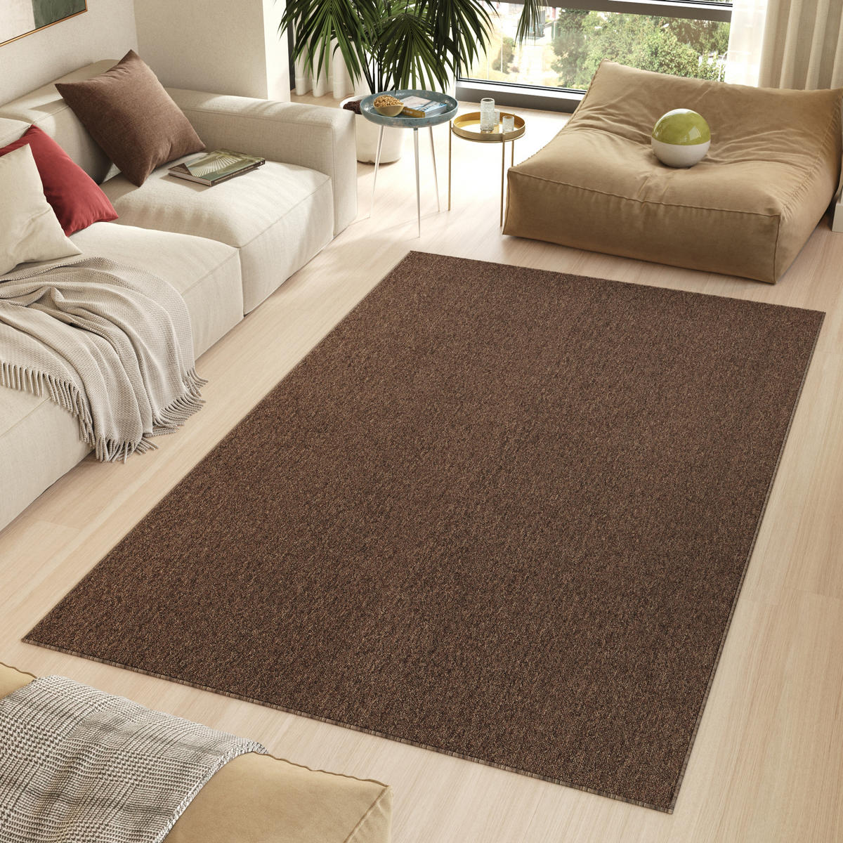 TEPPICH NIZZA Dunkelbraun 80/150 cm - Dunkelbraun, Kunststoff (80/150cm) - Tapiso