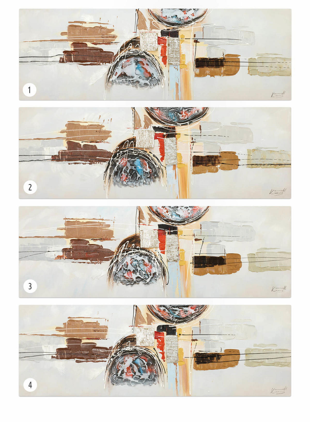 ACRYLBILD HANDGEMALT 150/50 cm - Braun, Holz/Textil (150/50cm) - KUNSTLOFT