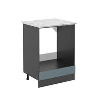 HERDUMBAUSCHRANK R-Line Blau-Grau 60 cm AP Marmor - Anthrazit/Blaugrau, Holzwerkstoff (60/81.6/60cm) - Vicco