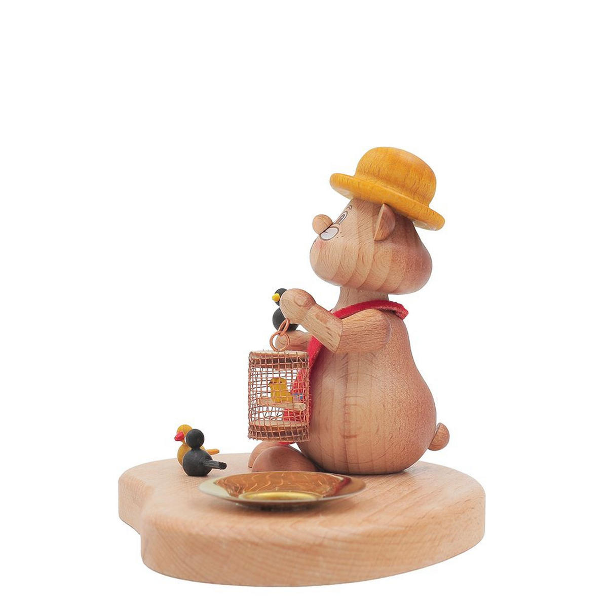 HOLZFIGUR Hamster Vogelzüchter mit Kerzenhalter 11 cm - Multicolor, Metall (14/1/0.1cm)