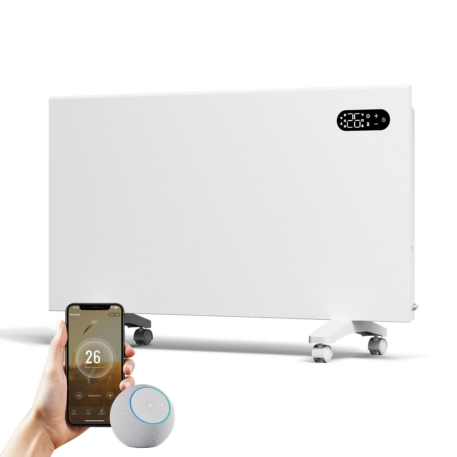 KONVEKTOR Elektrisch 83,5/45 cm - Weiß, Kunststoff (83.5/45/8.5cm) - EMKE