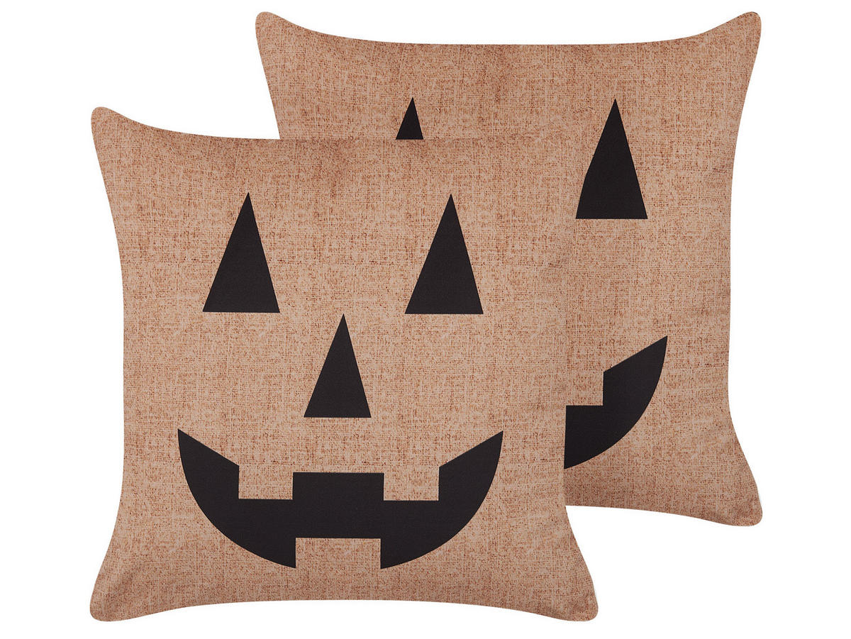 DEKOKISSEN 2er-Set Beige 45/45 cm Sebes - Beige, Textil (45/45cm) - Beliani