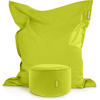 XXL-SITZSACK + Pouf 2er Set - 140x180cm - Hellgrün, Textil (140/25/180cm) - Green Bean