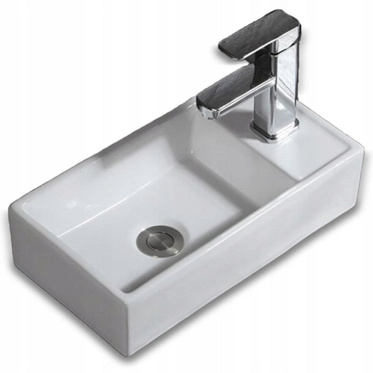 WASCHBECKEN, weiß 40/10/22 cm - Weiß, Keramik (40/10/22cm) - Rexo