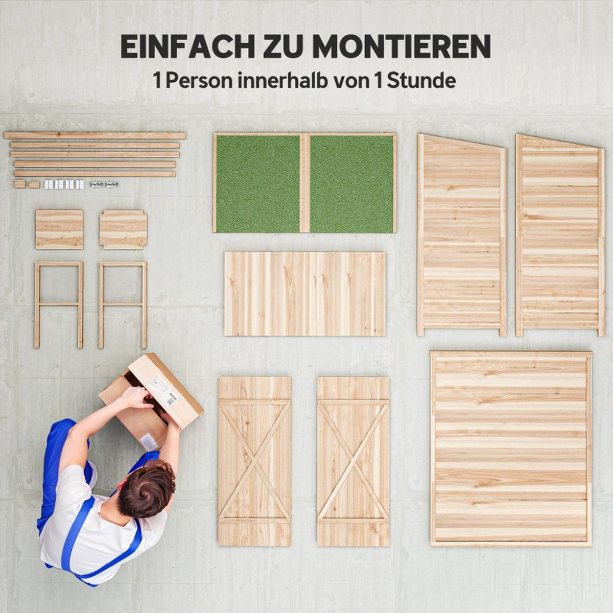 GERÄTESCHUPPEN Beistelltisch Tannenholz - Braun, Holz (75/157/140cm) - ComfortXL