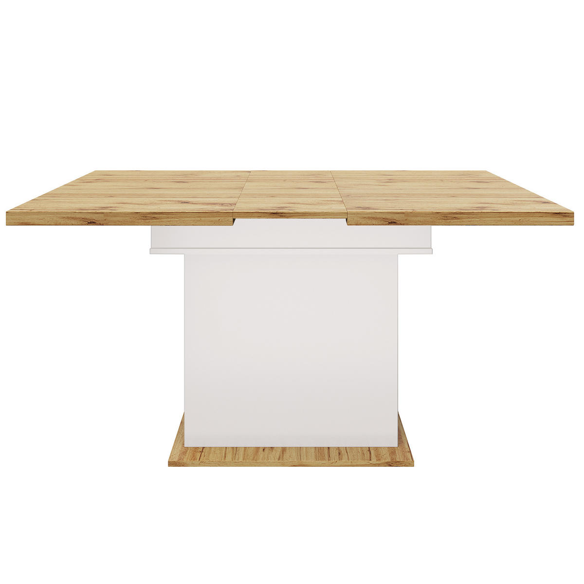 ESSTISCH 80/140/75 cm Weiß Natur aus MDF mit Stauraum und Auszug - Naturfarben, Holzwerkstoff (140/80/75cm) - OKWISH