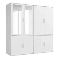 KLEIDERSCHRANK mit Spiegel Der Grenzenlose - Weiß, Holzwerkstoff (180/187/58cm) - Mokebo
